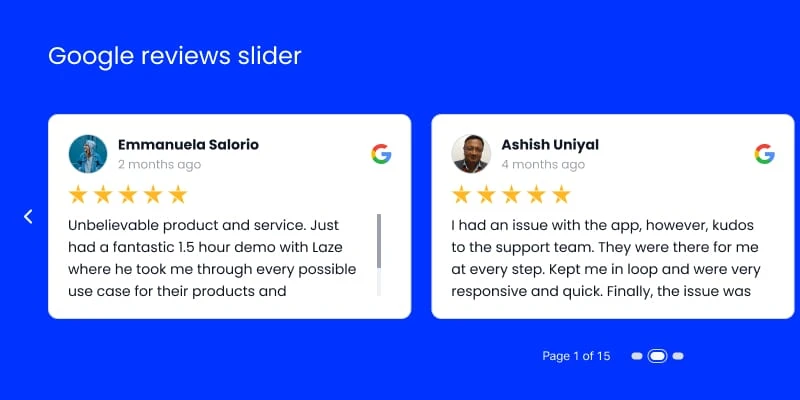 Google reviews widget